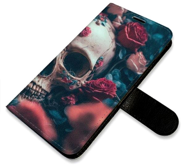 Kryt na mobil iSaprio flip puzdro Skull in Roses 02 na iPhone 13 ...