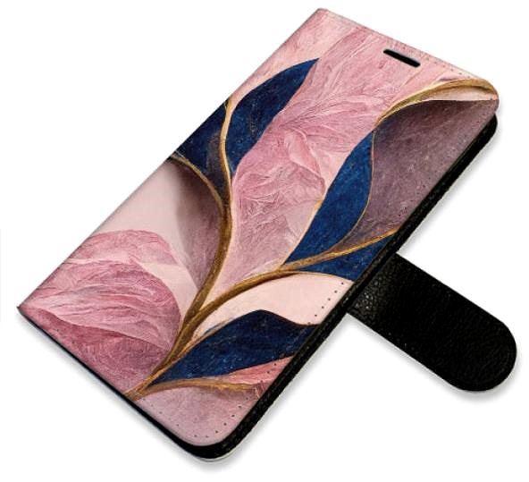 Kryt na mobil iSaprio flip puzdro Pink Leaves pre iPhone 13 mini ...