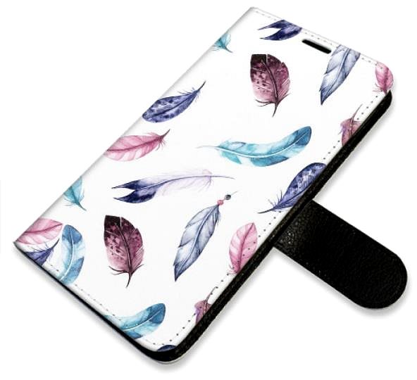 Kryt na mobil iSaprio flip puzdro Colorful Feathers pre iPhone 13 Pro ...