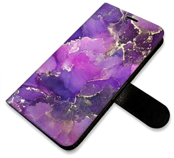 Kryt na mobil iSaprio flip puzdro Purple Marble pre iPhone 13 Pro ...