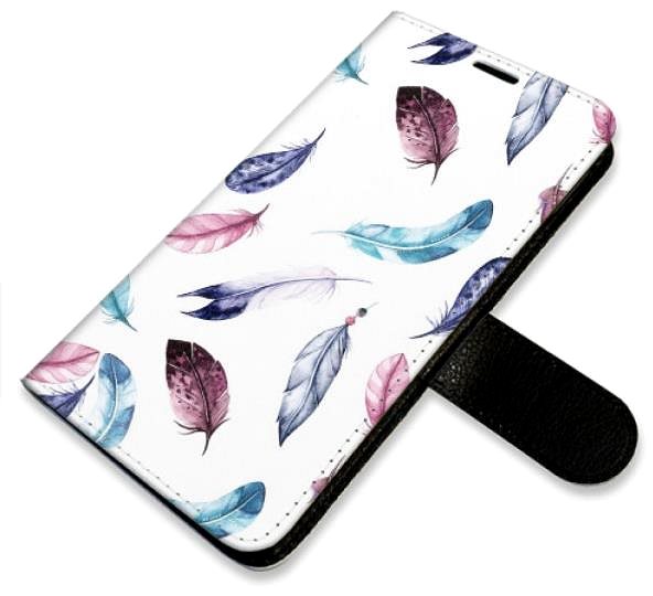 Kryt na mobil iSaprio flip puzdro Colorful Feathers pre iPhone 14 ...