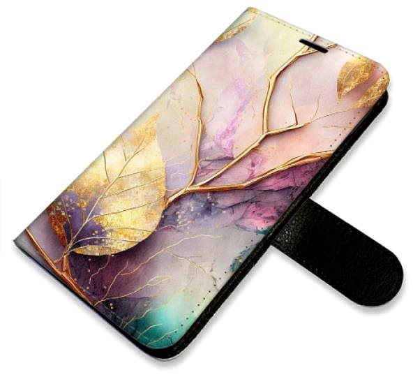 Kryt na mobil iSaprio flip puzdro Gold Leaves 02 pre iPhone 14 Pro Max ...