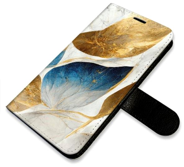 Kryt na mobil iSaprio flip puzdro GoldBlue Leaves pre iPhone 5/5S/SE ...