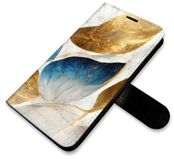 Kryt na mobil iSaprio flip puzdro GoldBlue Leaves pre iPhone 6/6S ...
