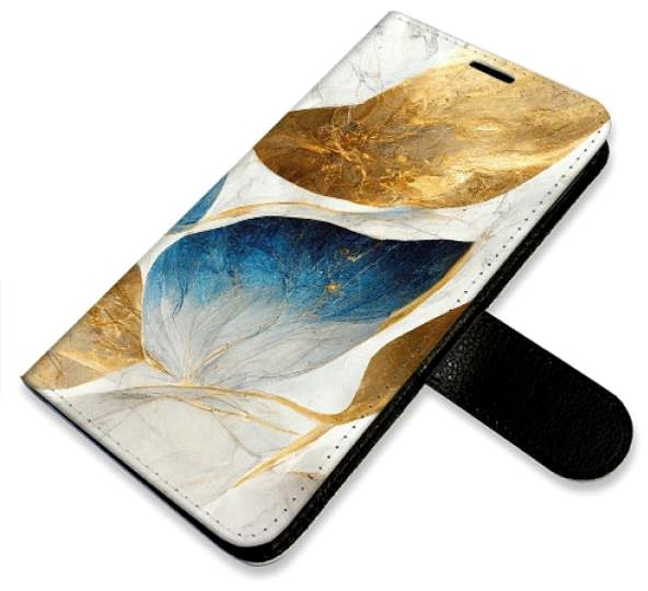 Kryt na mobil iSaprio flip puzdro GoldBlue Leaves pre iPhone 7 Plus ...