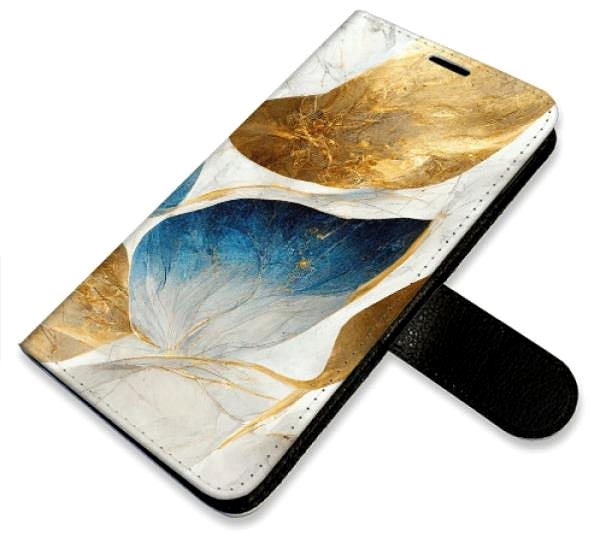 Kryt na mobil iSaprio flip puzdro GoldBlue Leaves pre Samsung Galaxy A20e ...