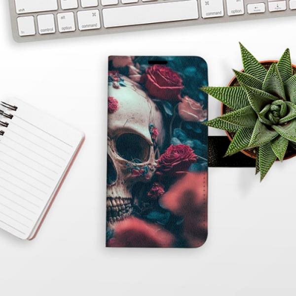 Kryt na mobil iSaprio flip puzdro Skull in Roses 02 na Samsung Galaxy A32 ...