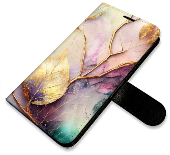 Kryt na mobil iSaprio flip puzdro Gold Leaves 02 na Samsung Galaxy A34 5G ...