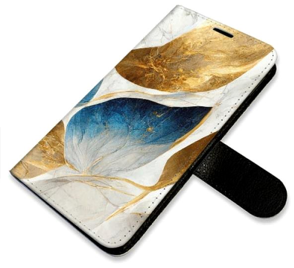 Kryt na mobil iSaprio flip puzdro GoldBlue Leaves na Samsung Galaxy A51 ...