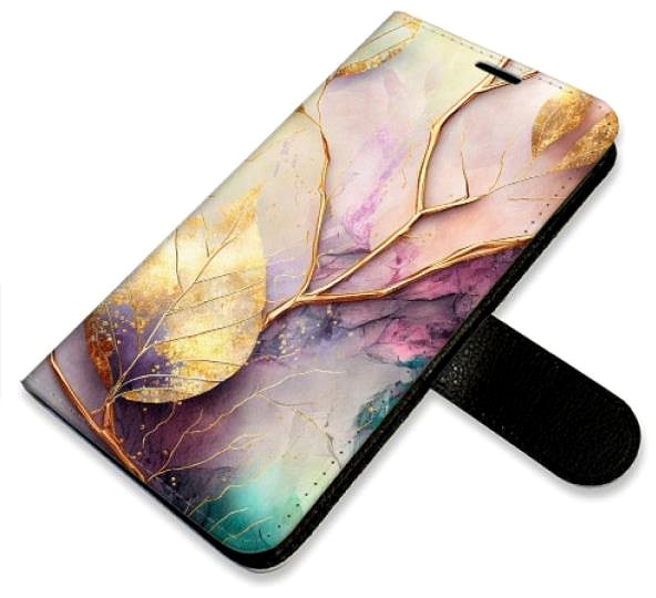 Kryt na mobil iSaprio flip puzdro Gold Leaves 02 pre Samsung Galaxy A54 5G ...