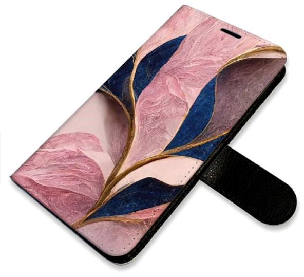 Kryt na mobil iSaprio flip puzdro Pink Leaves na Samsung Galaxy S23 5G ...