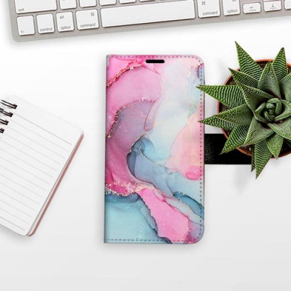 Kryt na mobil iSaprio flip puzdro PinkBlue Marble pre Samsung Galaxy S23+ 5G ...