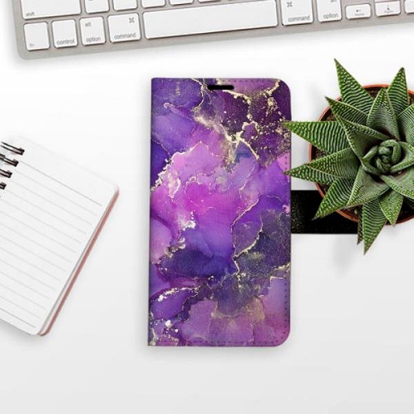 Kryt na mobil iSaprio flip puzdro Purple Marble pre Xiaomi Redmi 10 ...