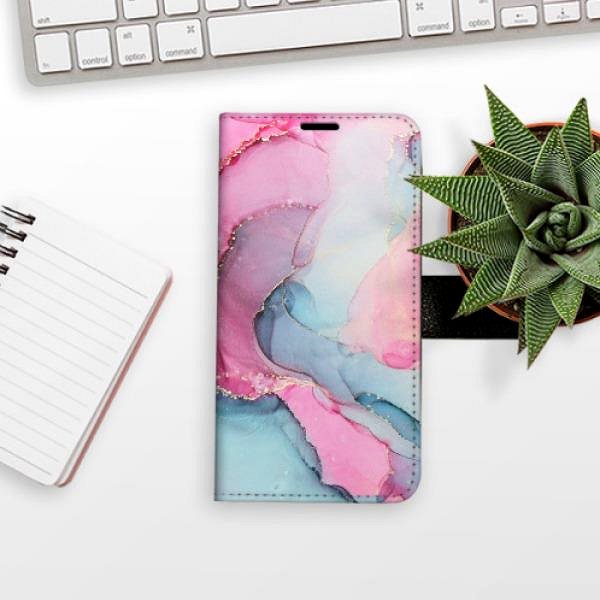 Kryt na mobil iSaprio flip puzdro PinkBlue Marble na Xiaomi Redmi Note 10 5G ...
