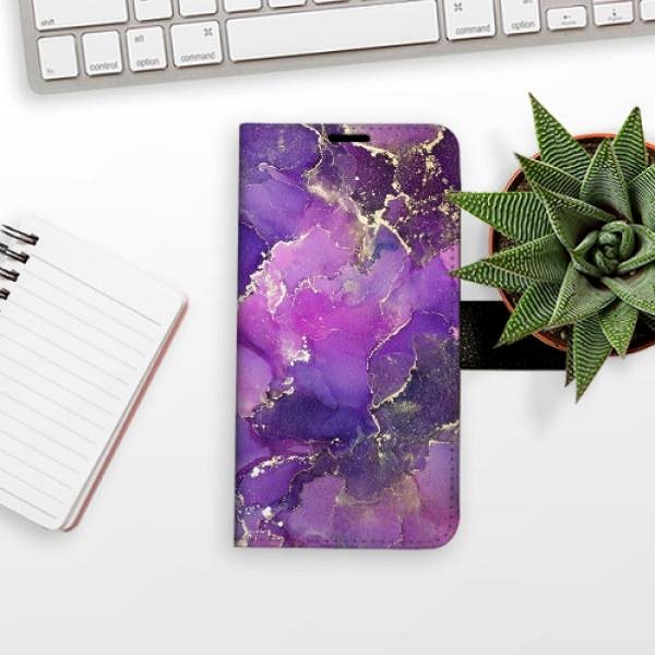 Kryt na mobil iSaprio flip puzdro Purple Marble pre Xiaomi Redmi Note 9 ...