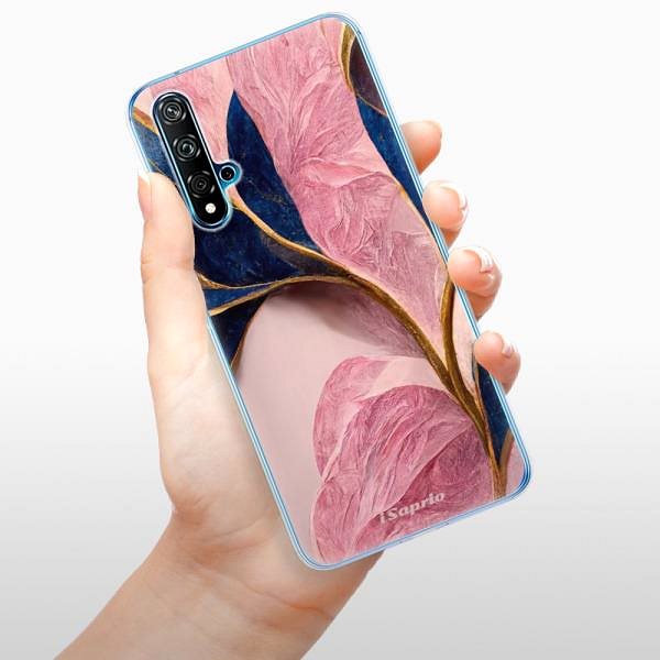 Kryt na mobil iSaprio Pink Blue Leaves pre Huawei Nova 5T ...