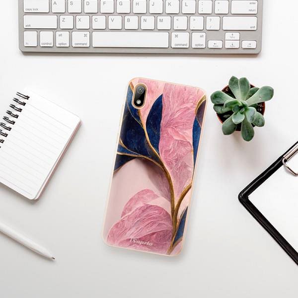 Kryt na mobil iSaprio Pink Blue Leaves na Huawei Y5 2019 ...