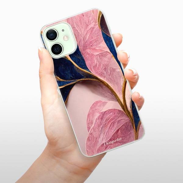 Kryt na mobil iSaprio Pink Blue Leaves pre iPhone 12 mini ...