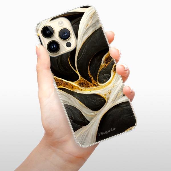 Kryt na mobil iSaprio Black and Gold pre iPhone 14 Pro Max ...