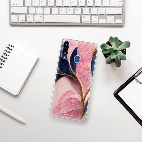 Kryt na mobil iSaprio Pink Blue Leaves pro Samsung Galaxy A20s ...