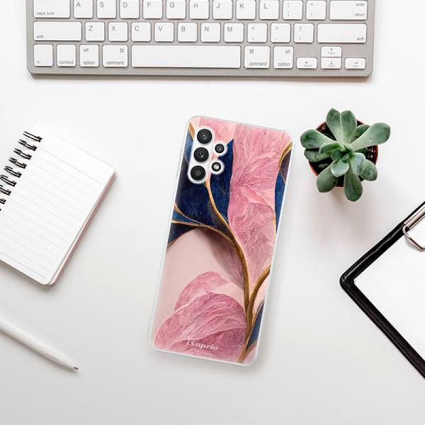 Kryt na mobil iSaprio Pink Blue Leaves pre Samsung Galaxy A32 LTE ...