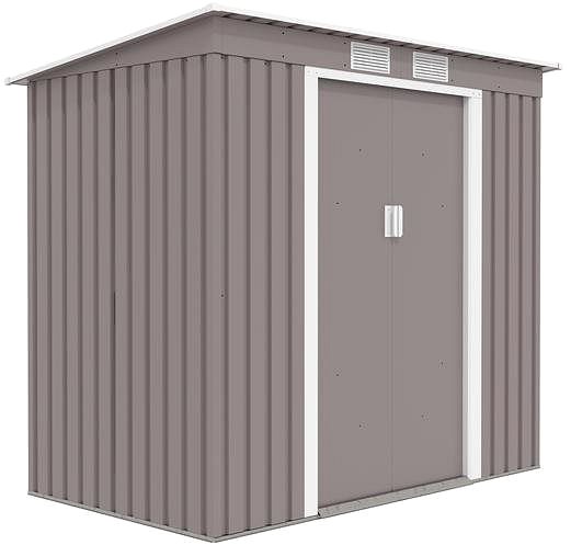 Garden Shed IWHome Garden house ZEUS 2A, light grey 176 × 201 × 121 cm Lateral view