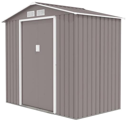 Garden Shed IWHome Garden house ARES A, light grey + floor construction ARES A Lateral view
