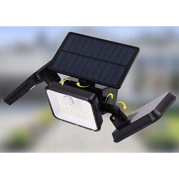 LED Reflector Izoxis 24889 Solar 180 LED lighting with PIR motion and dusk sensor, IP65, 550 lm, 1800 mAh ...