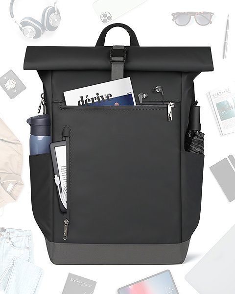 Laptop-Rucksack Inateck RollTop Backpack Men Women 25L-30L Bicycle Backpack Laptop Backpack School Backpack for Univ ...