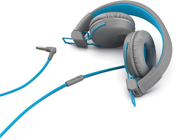 Fej-/fülhallgató JLAB Studio Wired On Ear Headphones Grey/Blue Csatlakozási lehetőségek (portok)