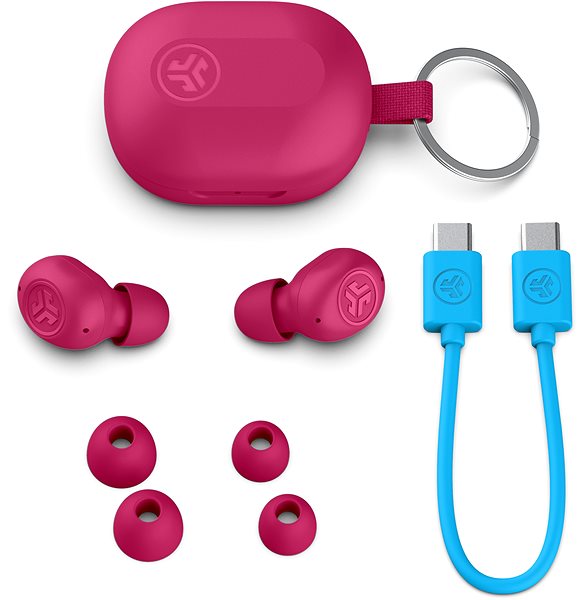 Vezeték nélküli fül-/fejhallgató JLAB JBuds Mini True Wireless Earbuds Pink ...