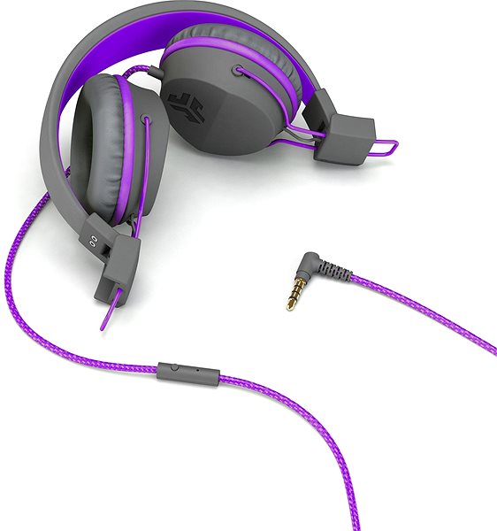 Fej-/fülhallgató JLAB JBuddies Studio Over-Ear Folding Kids Headphones Grey/Purple ...
