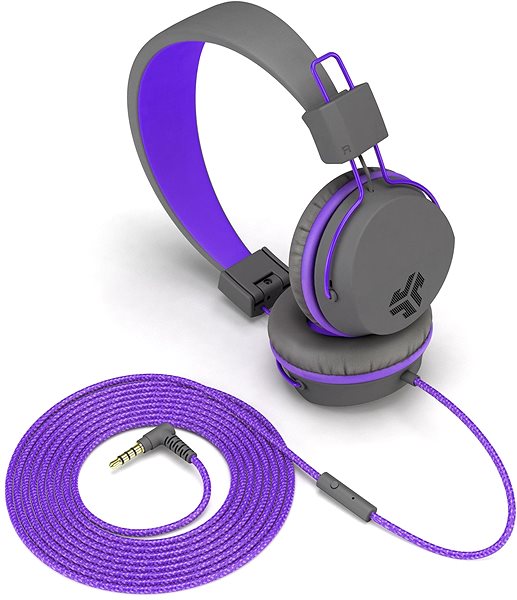 Headphones JLAB JBuddies Studio Over-Ear Folding Kids Headphones, Grey/Purple ...
