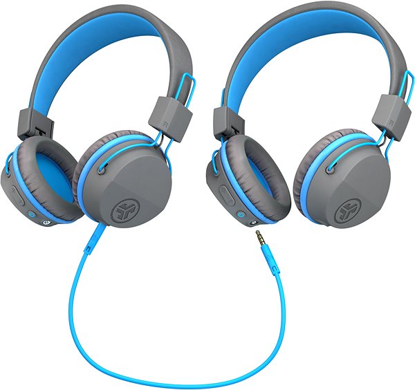 Vezeték nélküli fül-/fejhallgató JLAB JBuddies Studio Kids Wireless Grey/Blue Csatlakozási lehetőségek (portok)
