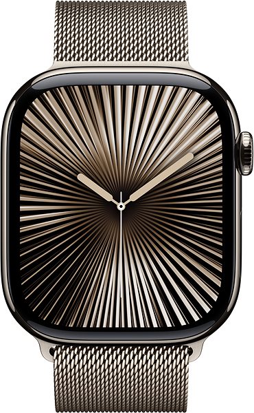 Smart Watch Apple Watch Series 10 42mm Cellular Natural Titanium Case with Natural Milanese Loop ...