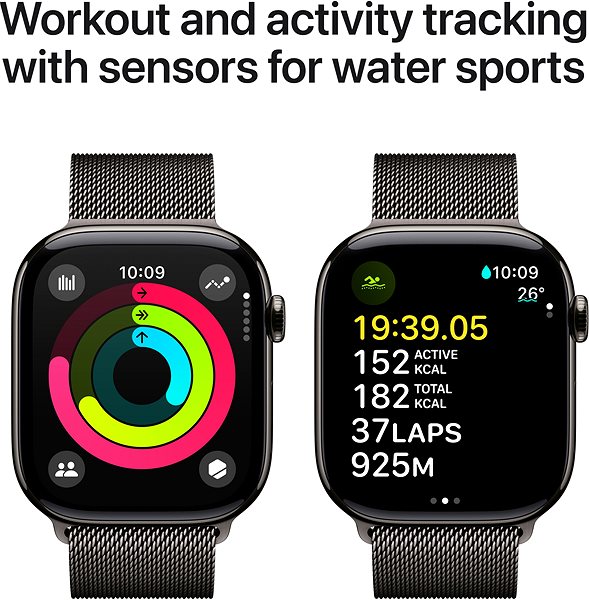Smart Watch Apple Watch Series 10 42mm Cellular Slate Titanium Case with Slate Milanese Loop ...