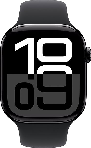 Smart Watch Apple Watch Series 10 42mm Jet Black Aluminium Case with Black Sport Band - S/M ...
