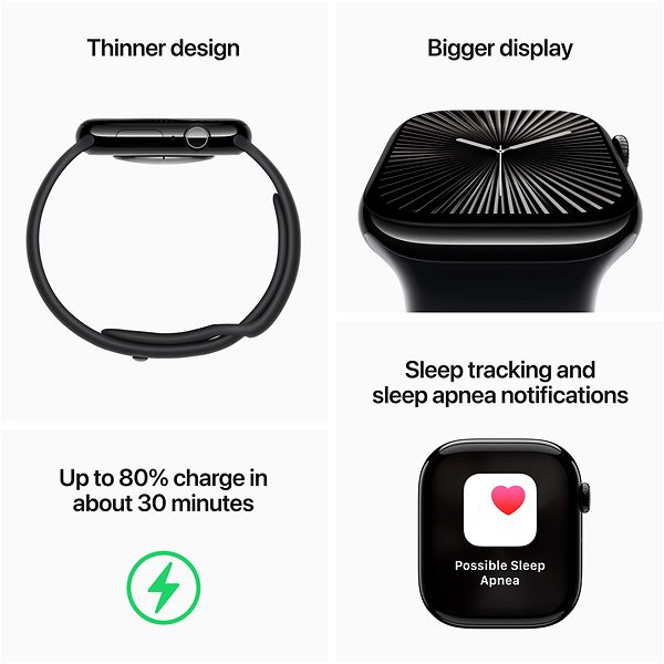 Smart hodinky Apple Watch Series 10 42 mm Jet Black Aluminium Case with Ink Sport Loop ...
