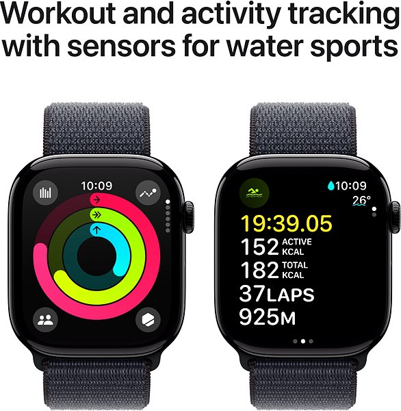 Smart hodinky Apple Watch Series 10 42 mm Jet Black Aluminium Case with Ink Sport Loop ...