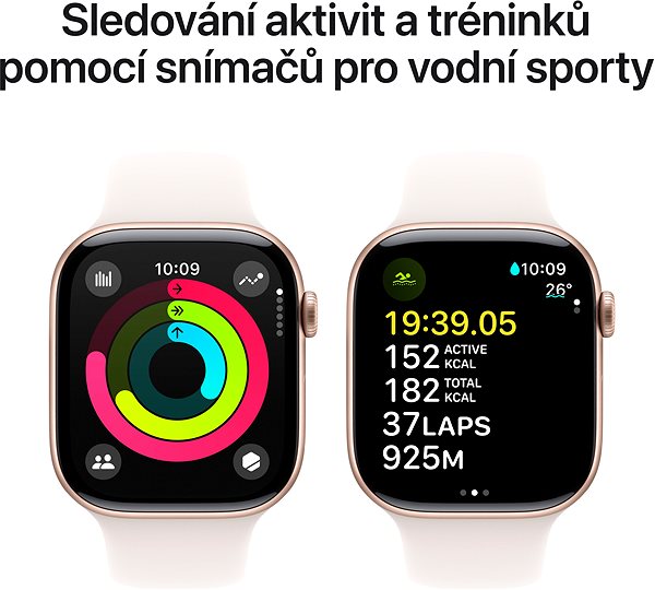 Smart hodinky Apple Watch Series 10 42 mm Ružovo zlatý hliník so svetlo rumenným športovým remienkom – S/M ...