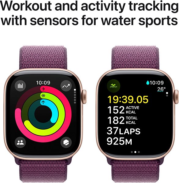 Smart Watch Apple Watch Series 10 42mm Rose Gold Aluminium Case with Plum Sport Loop ...