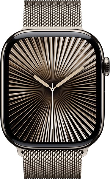 Smart Watch Apple Watch Series 10 46mm Cellular Natural Titanium Case with Natural Milanese Loop - S/M ...
