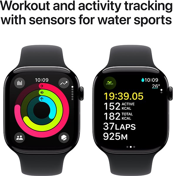 Smart Watch Apple Watch Series 10 46mm Cellular Natural Titanium Case with Stone Gray Sport Band - S/M ...