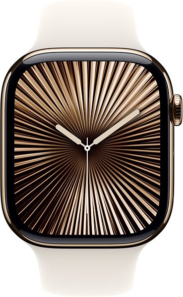 Smart Watch Apple Watch Series 10 46mm Cellular Gold Titanium Case with Starlight Sport Band - S/M ...