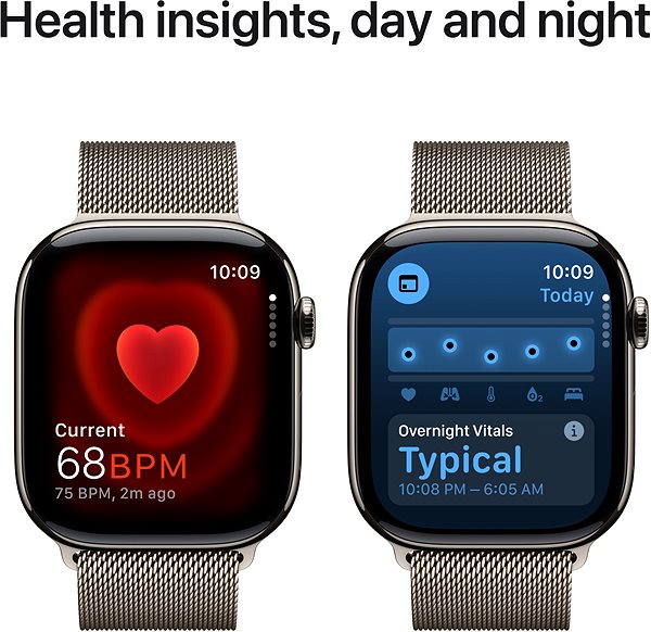 Smart Watch Apple Watch Series 10 46mm Cellular Natural Titanium Case with Natural Milanese Loop - S/M ...