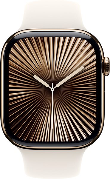 Smart Watch Apple Watch Series 10 46mm Cellular Gold Titanium Case with Starlight Sport Band - M/L ...