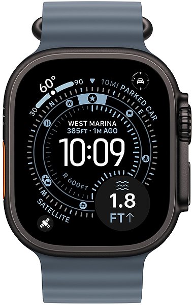 Armband Apple Watch 49mm Stahl Blue Ocean Bandverlängerung - Ausführung aus schwarzem Titan ...