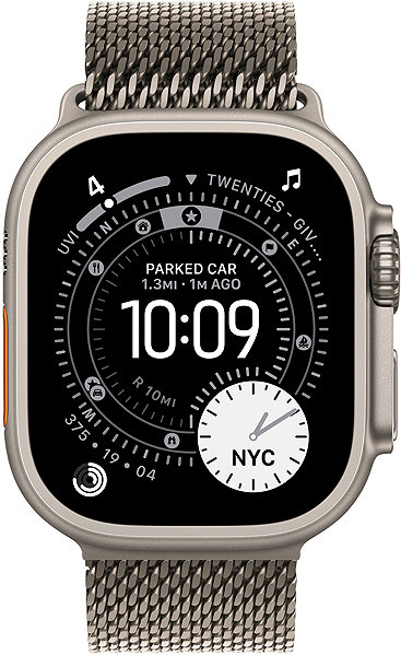 Armband Apple Watch 49mm Milanaise Armband Titan Natur - Medium ...