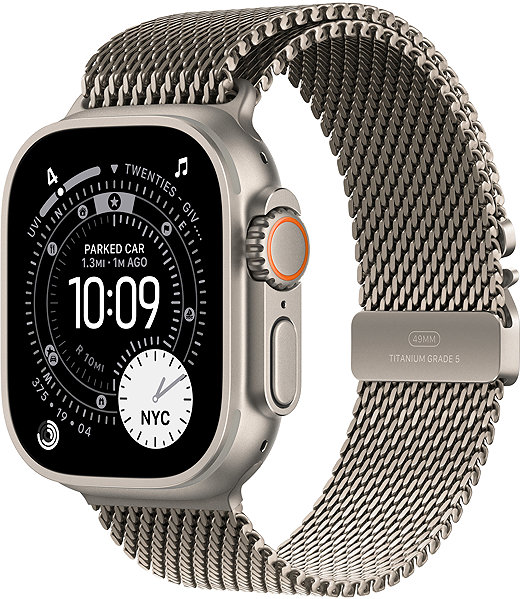 Armband Apple Watch 49mm Milanaise Armband Titan Natur - Medium ...
