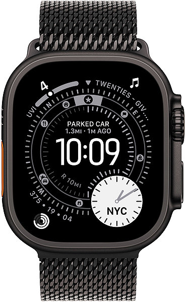 Armband Apple Watch 49 mm Milanaise Armband Titan Schwarz – Large ...